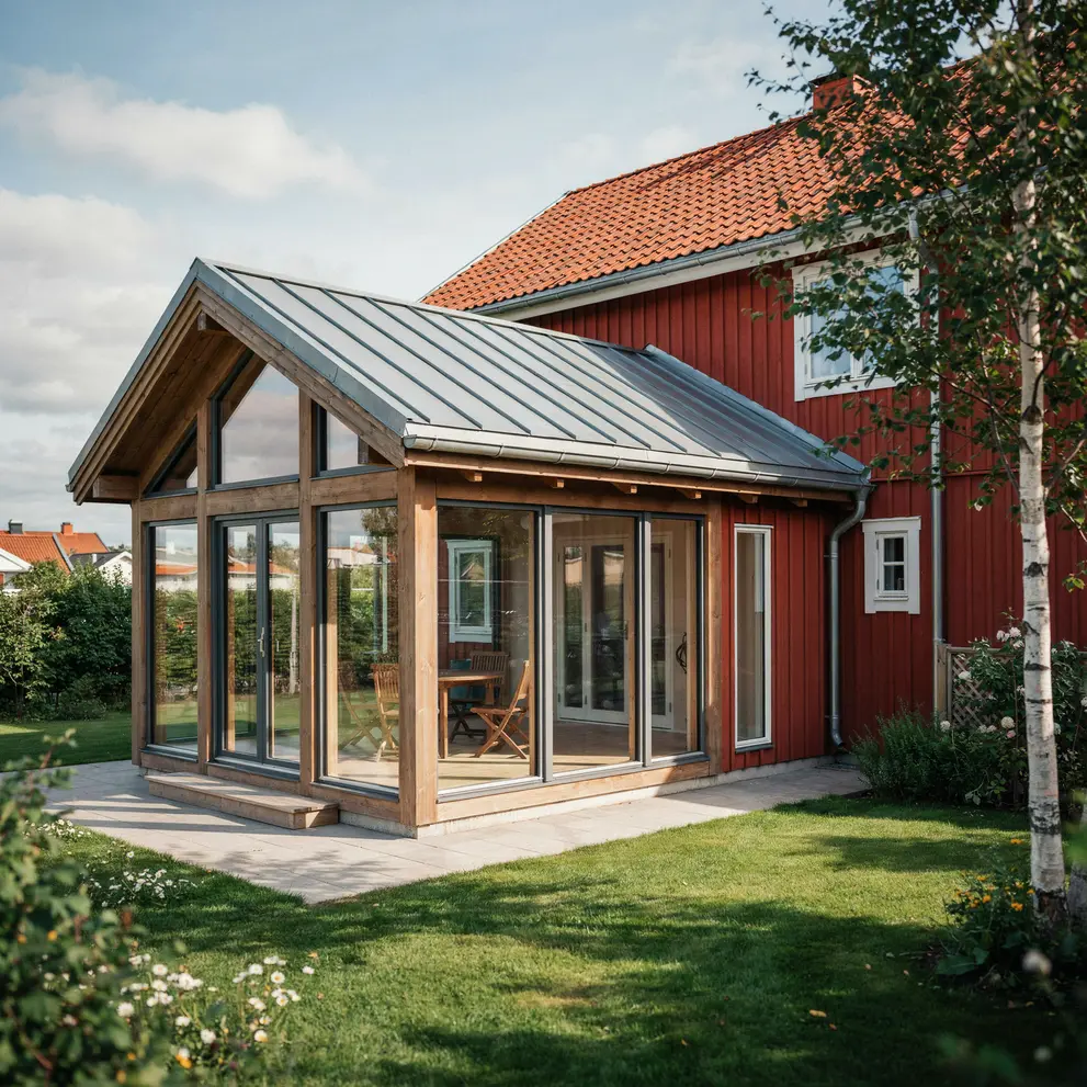 bygga uterum inglasad veranda solvesborg blekinge